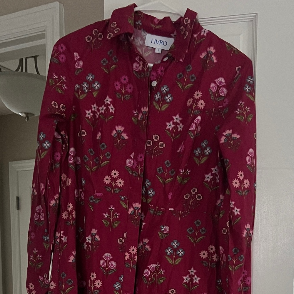 Livro Floral Button-Up Dress